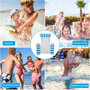 2 pcs Inflatable Water Hammock Pool Chair - blue