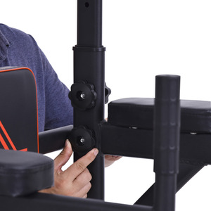 HOMCOM Multifunction Home Workout Station Tower - Black and Red by HOMCOM