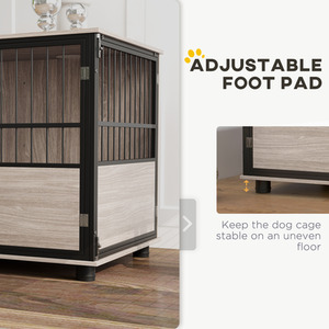Dog Crate Furniture Dog Cage End Table Indoor with 3 Doors - Brown / 80cm by PawHut