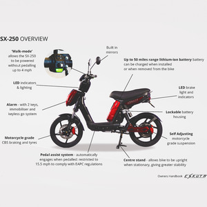 SX-250 Tourer Electric Bike - Gloss Blue by Eskuta