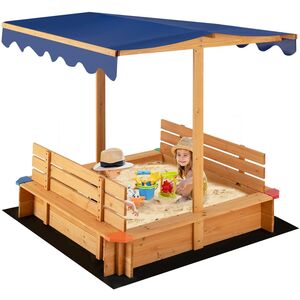 Kids Play Station Sandbox - Brown by Costway