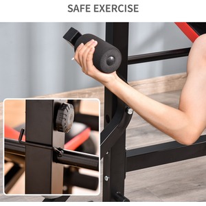 HOMCOM Adjustable Weight Bench with Leg Developer Barbell Rack - Black by HOMCOM