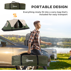 Outsunny Camping Tent with 2 Bedroom and Waterproof Rainfly by Outsunny