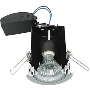 Shieldplus Fire Rated Bathroom Recessed Light Satin Nickel, Glass IP65, GU10 - Glass