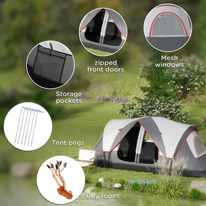Outsunny Camping Tent with 2 Bedroom and Waterproof Rainfly by Outsunny