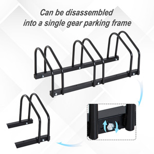 HOMCOM Bike Stand Parking Rack 2022 - Black / 135L x 33W x 27Hcm by HOMCOM