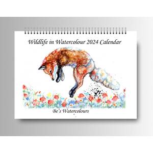 Wildlife in Watercolour 2024 Calendar - Brown by BebesArts