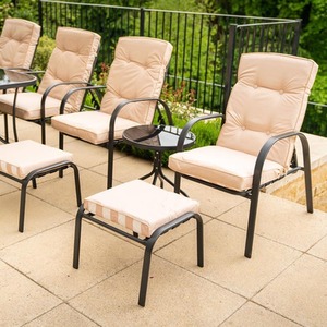 Garden Dining and Leisure Furniture Set with Reclining Seats - Beige by Hectare