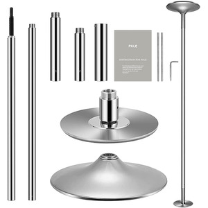 Portable Reinforced Rotating Dance Pole - Silver by Rattrix
