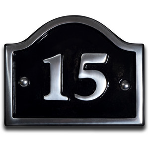 Aluminium Bridge House Number 15 - Black by The House Nameplate Company