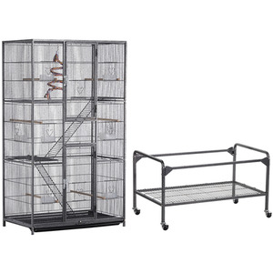Extra Large Bird Cage with Detachable Stand - Black by Yaheetech