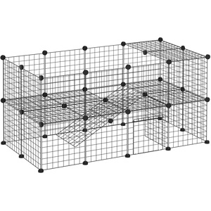 Metal Wire Pet Playpen - Black by PawHut