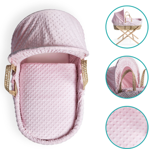 Dimple Palm Moses Basket - Pink by Clair de Lune