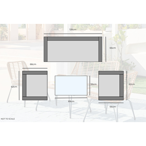 Outdoor Rattan Sofa - Lisbon Garden Sofa Chairs Table Set - Wicker and Cream - Beige by FurnitureboxUK