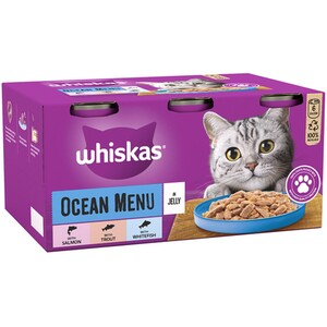 Whiskas 1+ Cat Food Tins in Jelly - Ocean Menu by Whiskas