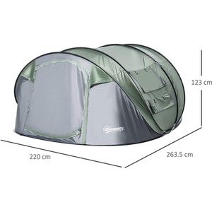 Outsunny 4-5 Adult Pop-up Tent - Green by Outsunny