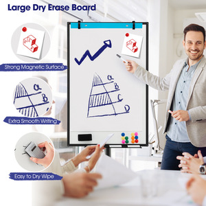 Mobile Whiteboard Dry Erase Board - Black by Costway