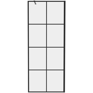 Black Walkin Shower Enclosure Easy Clean Grid Glass Shower Screen