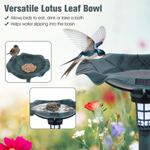 Standing Pedestal Birdbath Feeder Combo by Costway