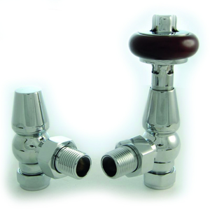 Towelrads Traditional Cross-Head Manual Angled Valve & Lockshield Set by Towelrads