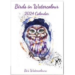 Birds in Watercolour 2024 Calendar by BebesArts