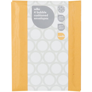 Pack of 4 Bubble Envelopes - Brown / 170 x 225mm
