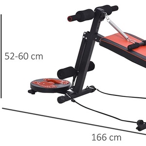 Sit Up Bench with Twist Waist Disc - Black by HOMCOM