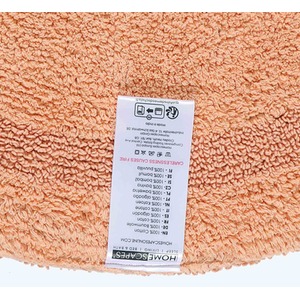 Luxury Reversible Round Bath Mat - Peach by Homescapes