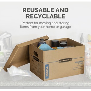 BANKERS BOX 10 Cardboard Moving Boxes Heavy Duty Double Wall Classic Moving Box - Light Brown / Medium / 38 Litres by BANKERS BOX