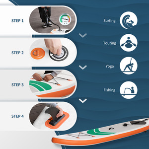 Outsunny 10ft Inflatable Paddle Stand Up Board - White by Outsunny