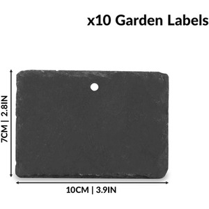 Set of 10 Slate Plant Labels and Chalk - Slate by Maison & White
