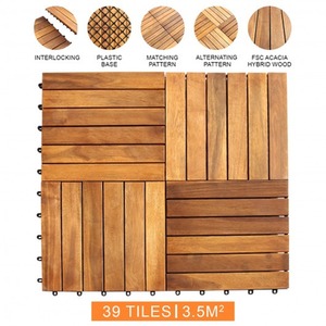Wooden Decking Tiles - Brown by Monstershop