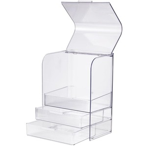 Clear Desktop Makeup Organiser with Two Drawers by komore