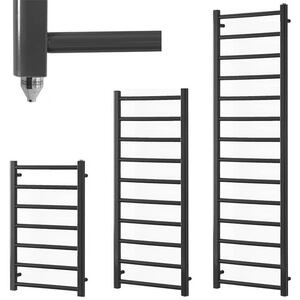 Alpine Electric Heated Towel Rail, Prefilled, Anthracite - Anthracite by SolAire Heating Products