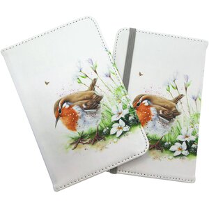 Robin And Daisies Watercolour Passport Cover - Neutral by Warren Reed - Designer