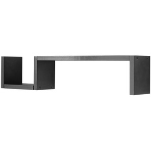 2PCs Floating Shelves Wall Mounted - Black by Livingandhome