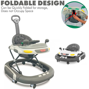 First Steps Push Along Baby Walker and Bouncer - Grey