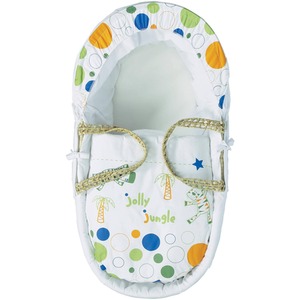 Jolly Jungle Palm Moses Basket - White by Kinder Valley