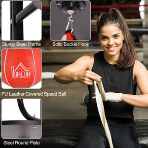 HOMCOM Pera Veloce Boxing Set - Black and Red by HOMCOM