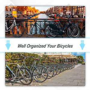 HOMCOM Bike Stand Parking Rack 2022 - Silver / 145L x 33W x 27H cm by HOMCOM