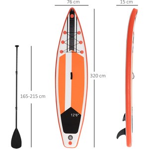 Outsunny 10Ft Inflatable Paddle Stand Up Board Orange - Orange by Outsunny