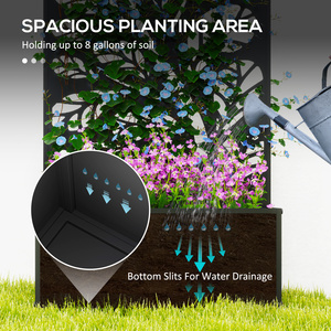 Outsunny Garden Bed with Privacy Screen by Outsunny