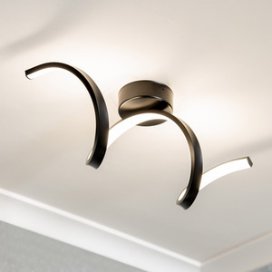 Infinity IP44 Rated Single Twist Integrated LED Wall Ceiling Light - Matte Black by ValueLights