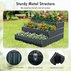 3-Tier Raised Garden Bed Planter Box - Black by Costway