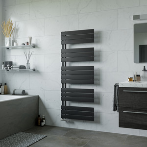Agadon Panio UP Designer Towel Radiator Black - Black / 60cm / 149.5cm by Agadon