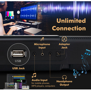 61-Key Portable Electronic Keyboard Piano - Black by Costway