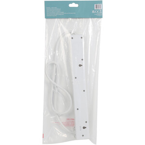 My Home 6 Way Surge Protected Extension Lead 1m - White by My Home