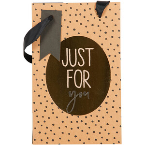 Pack of 3 Patterned Kraft Gift Bags - Black and Brown