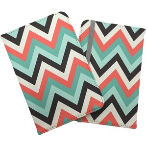 Geometric Colored Chevron Pattern Passport Cover - Green by Warren Reed - Designer