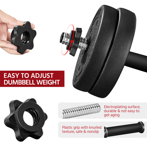 Adjustable Dumbbell Weight Set - Black / 20kg by Yaheetech